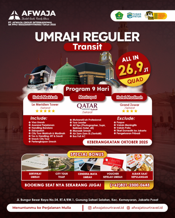 UMRAH REGULER 9D