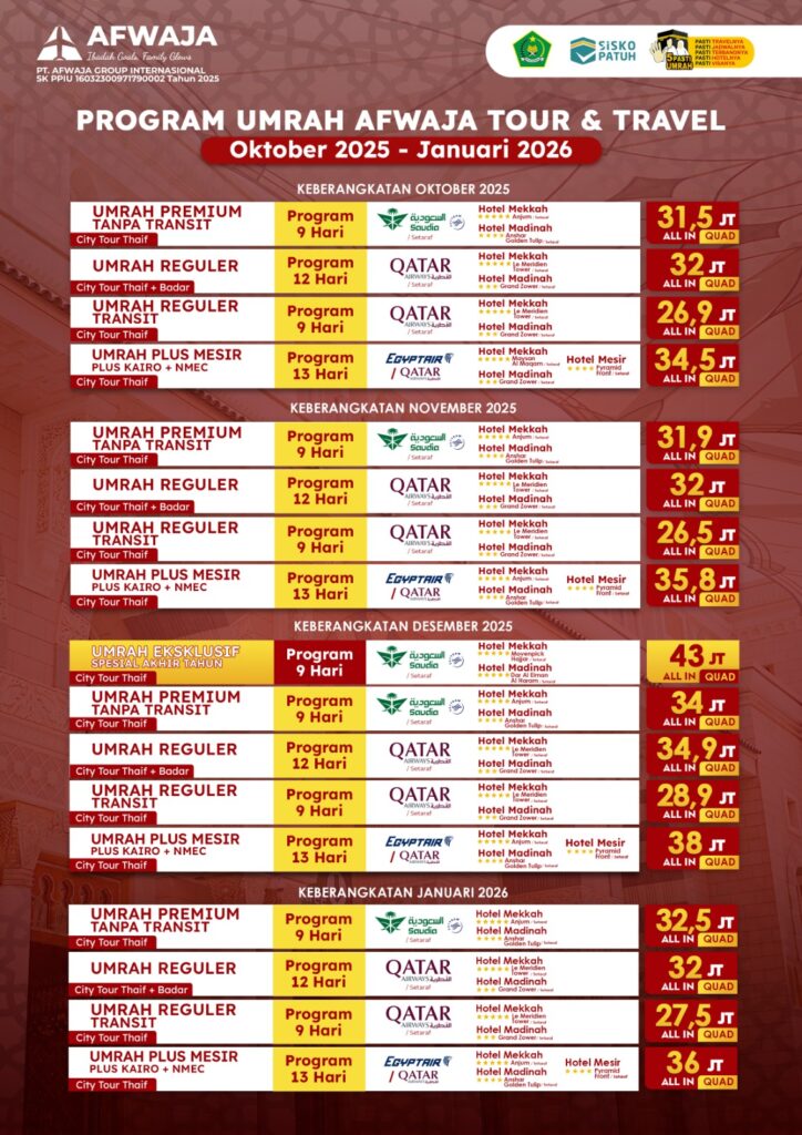 UMRAH BERSAMA AFWAJA TOUR & TRAVEL